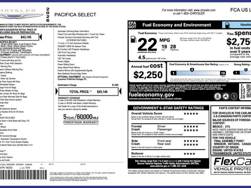 Used 2026 Chrysler Pacifica Select FWD image 5