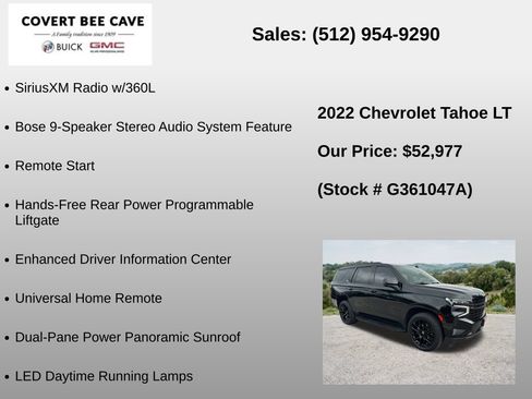 Used 2022 Chevrolet Tahoe LT w/ LT Signature Plus Package AWD/4WD image 36