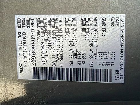 New 2026 Nissan Frontier SV w/ Tow Package image 34