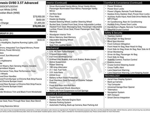 New 2026 Genesis GV80 3.5T Advanced image 3