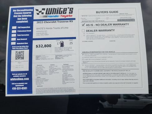 Used 2022 Chevrolet Traverse RS AWD/4WD image 16