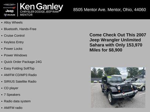 Used 2007 Jeep Wrangler Unlimited Sahara AWD/4WD image 5