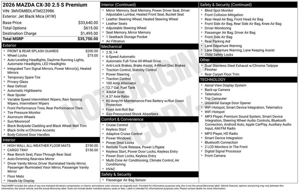 New 2026 MAZDA CX-30 AWD 2.5 S w/ Premium Package image 6