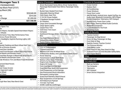 Used 2022 Volkswagen Taos S image 3