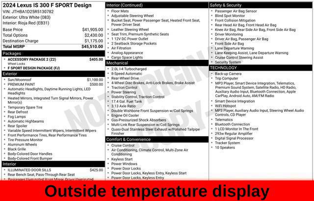 Used 2024 Lexus IS 300 F Sport w/ Accessory Package 2 RWD image 68