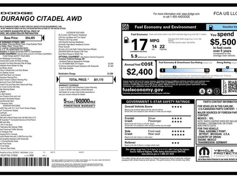 Certified 2022 Dodge Durango Citadel image 35