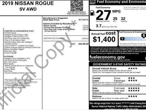 Used 2019 Nissan Rogue SV AWD/4WD image 2