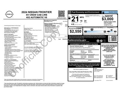 Used 2024 Nissan Frontier SV w/ Technology Package