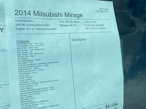 Used 2014 Mitsubishi Mirage ES image 12