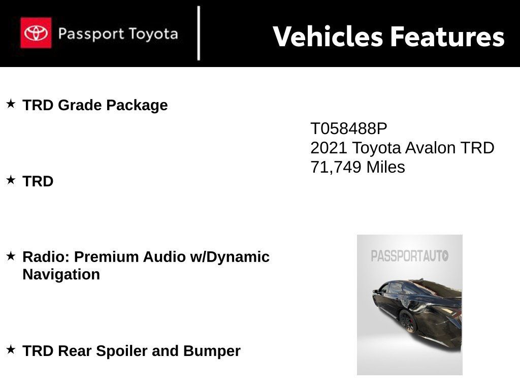 Used 2021 Toyota Avalon TRD FWD image 6