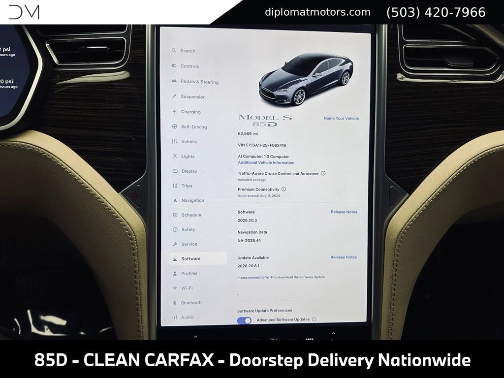 Used 2015 Tesla Model S 85D AWD/4WD image 35