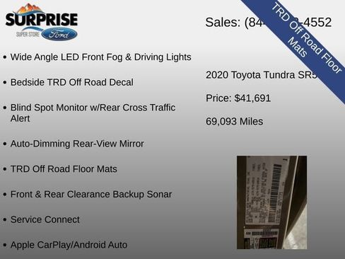 Used 2020 Toyota Tundra SR5 w/ TRD Off-Road Package AWD/4WD image 32