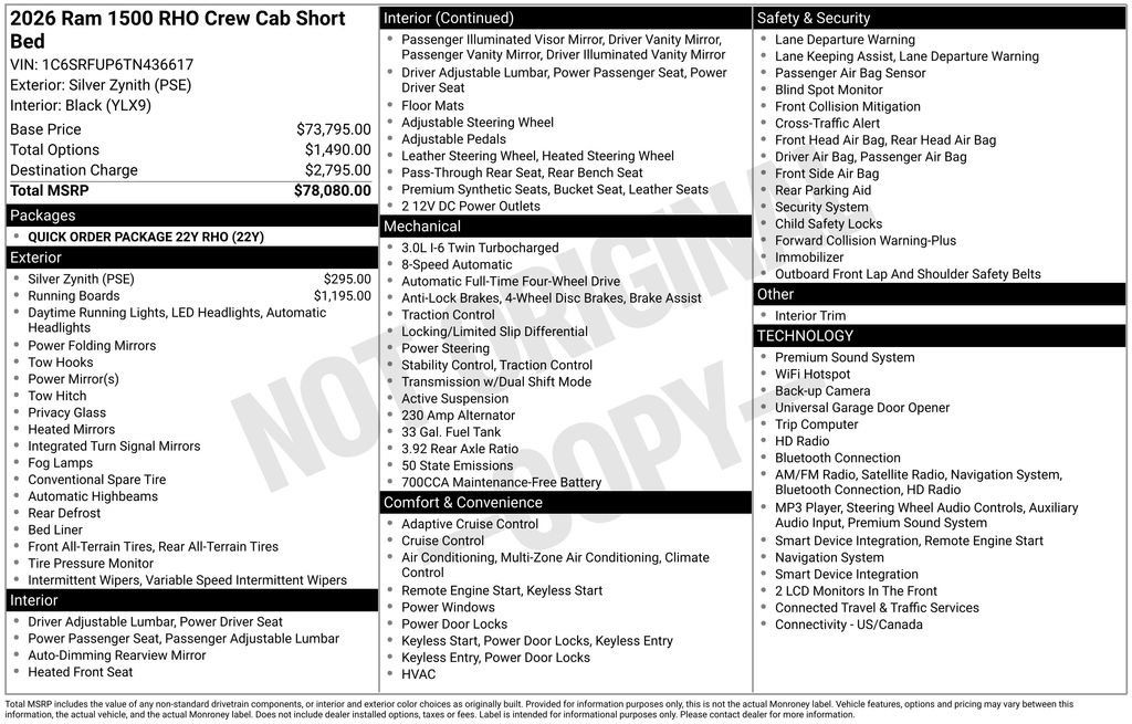 New 2026 RAM 1500 RHO AWD/4WD image 1