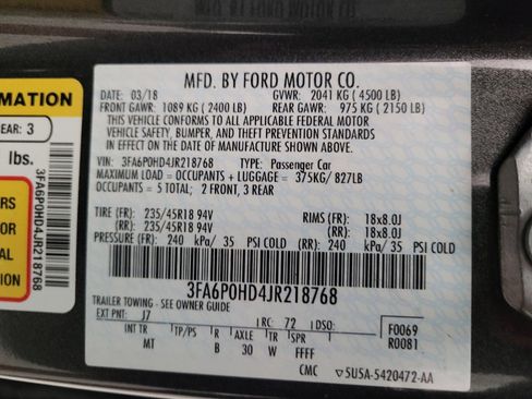 Used 2018 Ford Fusion SE w/ Equipment Group 201A FWD image 33