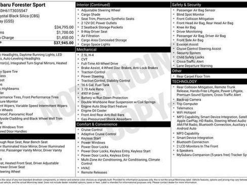 Certified 2026 Subaru Forester Sport AWD/4WD image 32