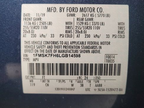 Used 2020 Ford Explorer Limited w/ Class III Trailer Tow Package RWD image 33