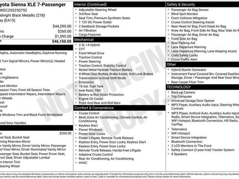 Used 2025 Toyota Sienna XLE FWD image 2