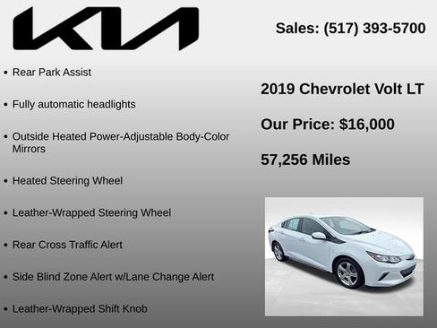 Used 2019 Chevrolet Volt LT w/ Power Convenience Package FWD image 15