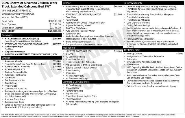 New 2026 Chevrolet Silverado 2500 W/T w/ WT Convenience Package AWD/4WD image 4