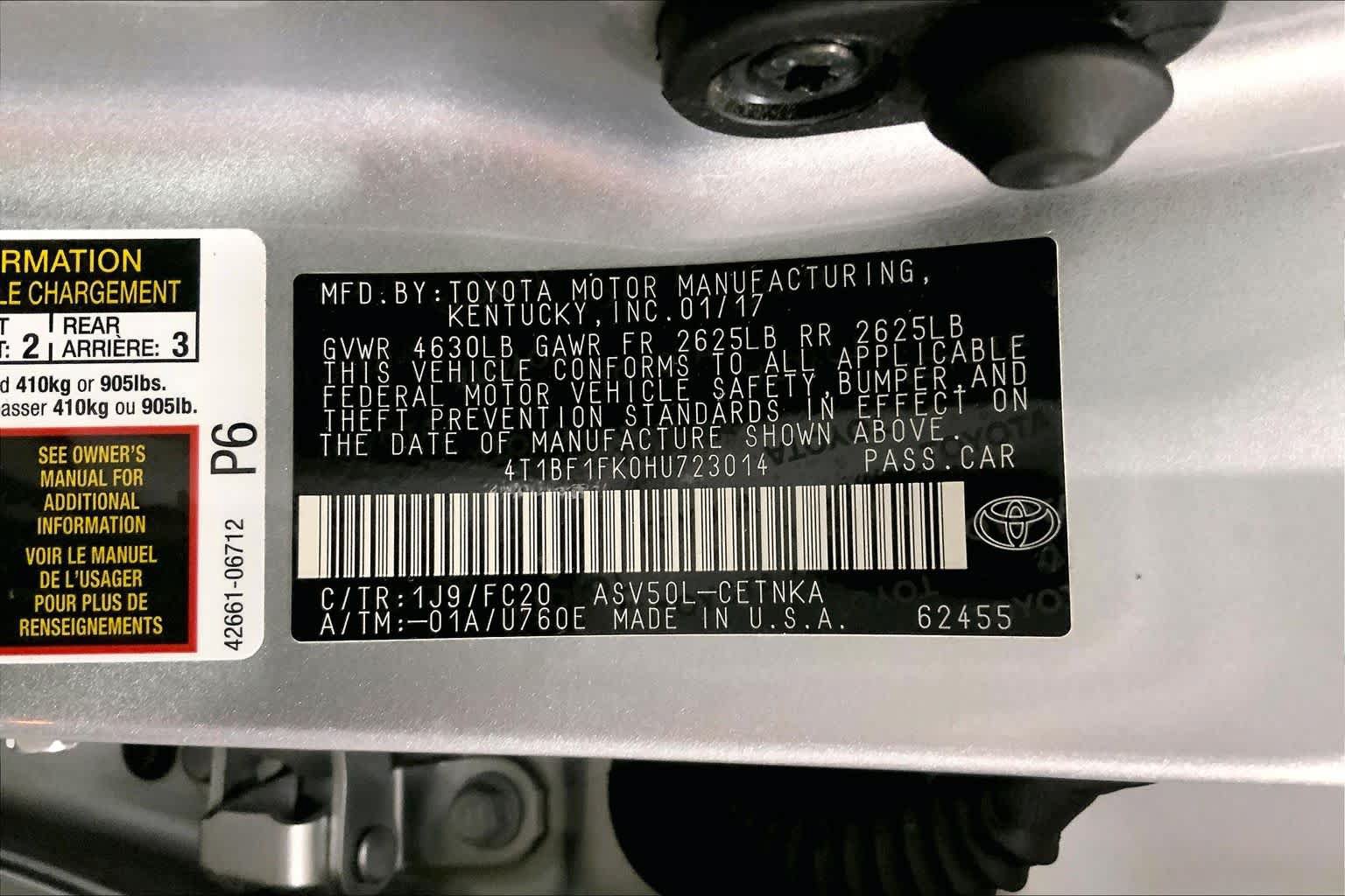Used 2017 Toyota Camry LE FWD image 36