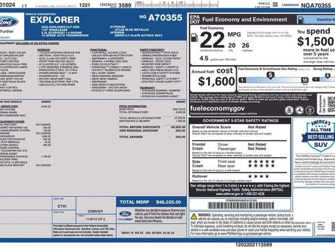 Certified 2022 Ford Explorer XLT w/ Equipment Group 202A image 6