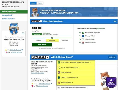 Used 2020 Jeep Renegade Sport image 8