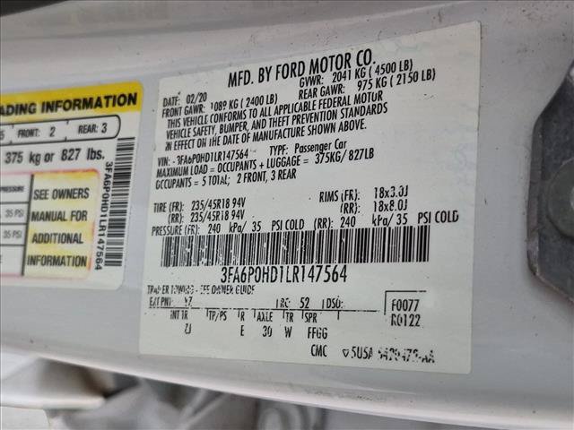 Used 2020 Ford Fusion SE w/ Equipment Group 151A FWD image 14