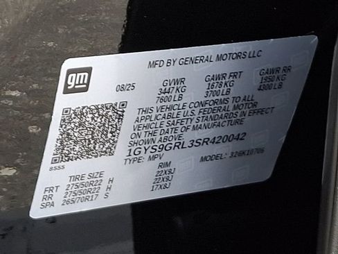 Certified 2025 Cadillac Escalade Sport Platinum w/ LPO, Floor Liner Package image 27