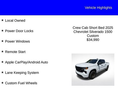 Used 2025 Chevrolet Silverado 1500 Custom RWD image 2