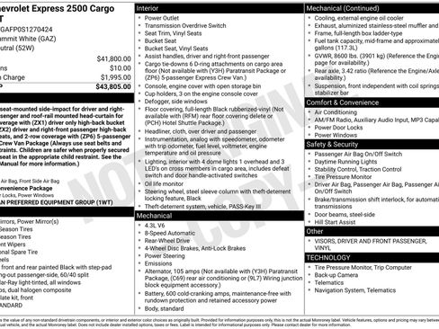 New 2025 Chevrolet Express 2500 RWD image 3