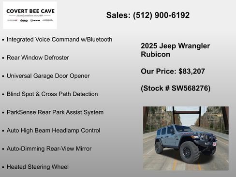 New 2025 Jeep Wrangler Unlimited Rubicon w/ Safety Group AWD/4WD image 30