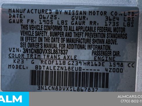 Used 2025 Nissan Versa S w/ Trunk Package FWD image 44