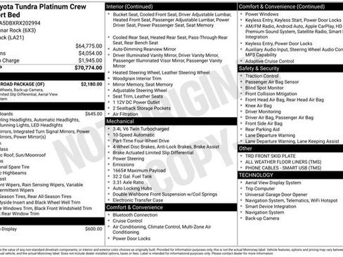 Used 2024 Toyota Tundra Platinum w/ TRD Off-Road Package AWD/4WD image 7