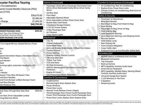 Used 2021 Chrysler Pacifica Touring w/ S Appearance Package FWD image 8