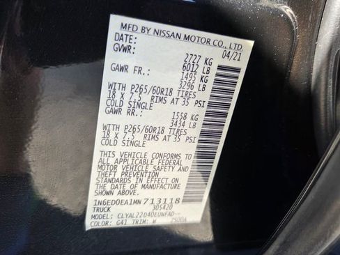 Used 2021 Nissan Frontier SV w/ Midnight Edition Floor Mats image 21