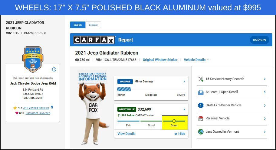 Used 2021 Jeep Gladiator Rubicon w/ Dual Top Group AWD/4WD image 12