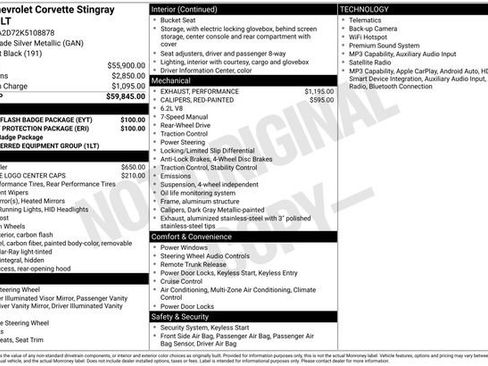 Used 2019 Chevrolet Corvette Stingray Coupe w/ Battery Protection Package RWD image 12