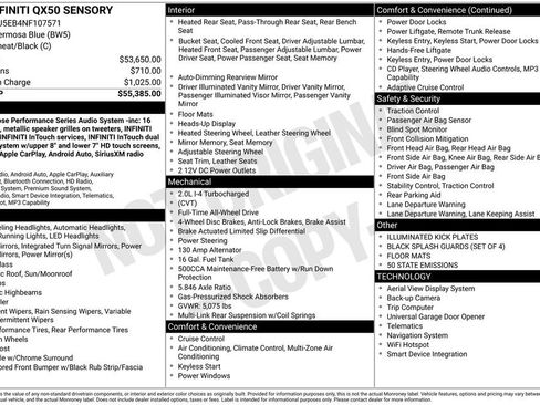 Used 2022 INFINITI QX50 Sensory image 38