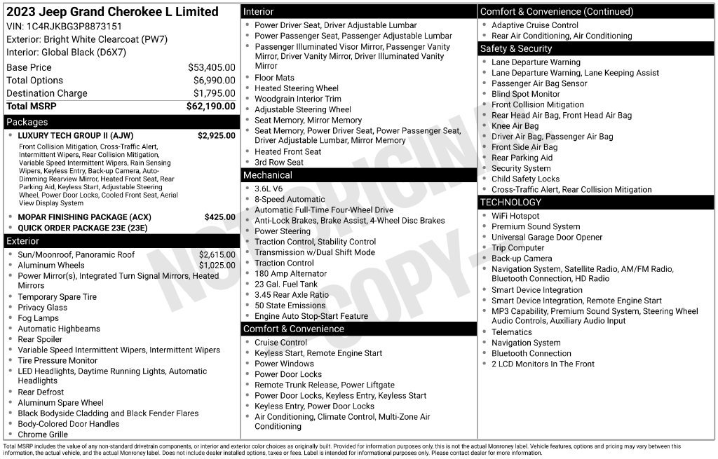 Used 2023 Jeep Grand Cherokee L Limited w/ Luxury Tech Group II AWD/4WD image 32