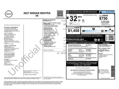 New 2027 Nissan Sentra SR w/ SR Premium Package