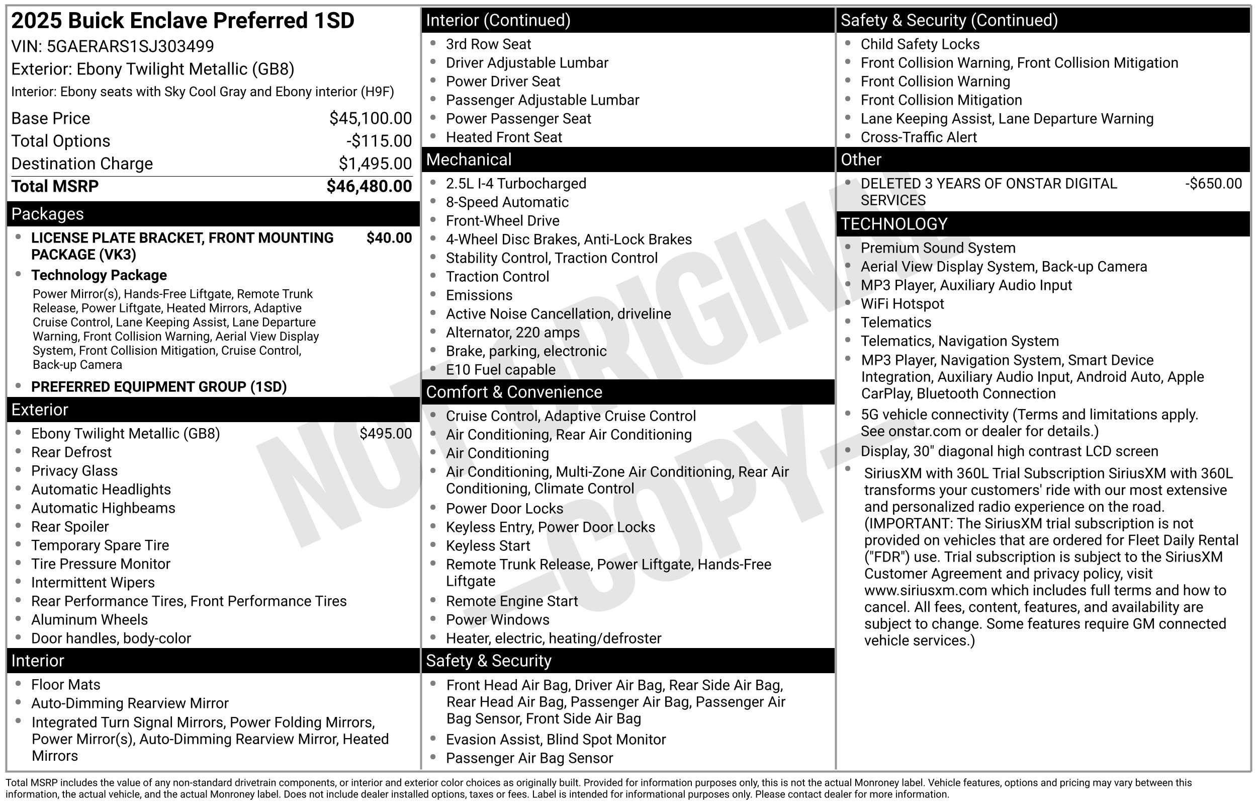 Used 2025 Buick Enclave Preferred FWD image 15