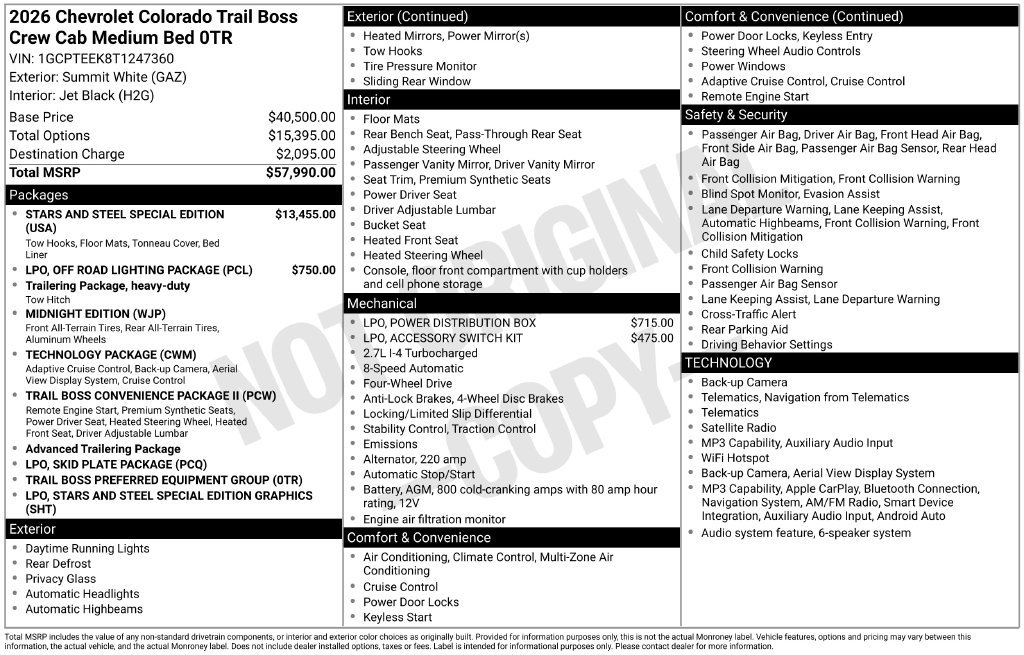 New 2026 Chevrolet Colorado Trail Boss AWD/4WD image 2