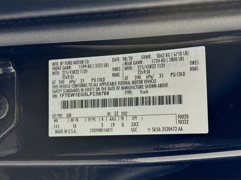 Used 2020 Ford F150 Limited w/ Trailer Tow Package image 68