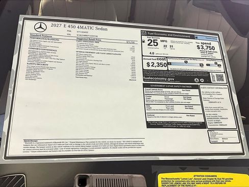 New 2027 Mercedes-Benz E 450 4MATIC Sedan image 18