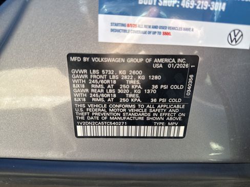 New 2026 Volkswagen Atlas SE image 28