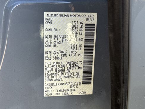 Used 2022 Nissan Frontier PRO-4X w/ Off-Road Protection Package image 34