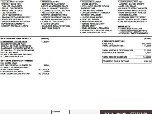 Used 2020 Lincoln Aviator Reserve w/ Equipment Group 202A AWD/4WD image 2