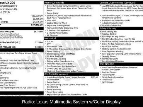 Used 2021 Lexus UX 200 200 Base w/ Premium Package image 2