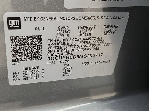 Used 2021 Chevrolet Silverado 1500 High Country w/ Technology Package image 35