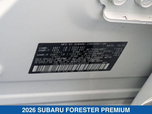 Certified 2026 Subaru Forester Premium AWD/4WD image 39
